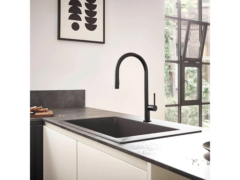 Grifo de cocina con ducha HANSGROHE Talis M54 210 sBox 2 chorros negro mate