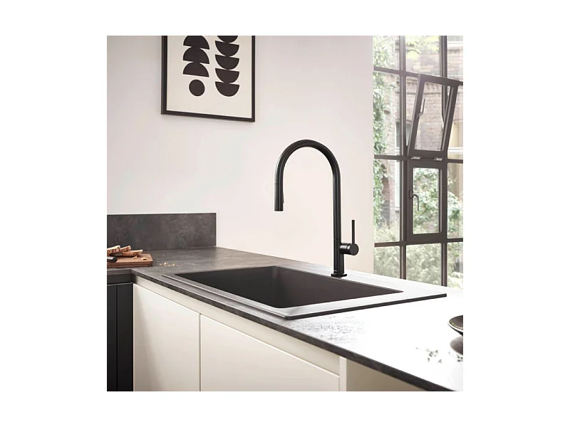 Robinet de cuisine avec douchette HANSGROHE Talis M54 210 sBox 2 jets noir mat