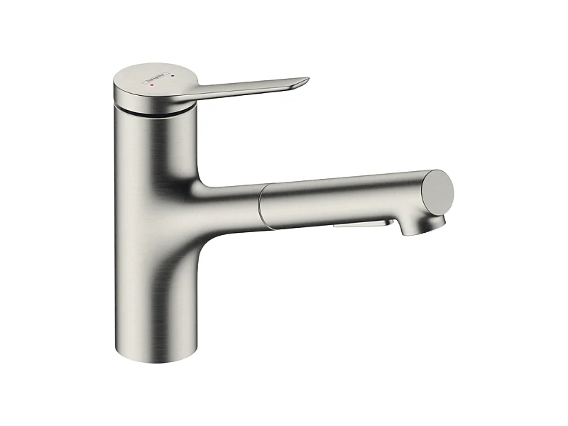Robinet de cuisine avec douchette HANSGROHE Zesis M33 150 2 jets aspect acier inox