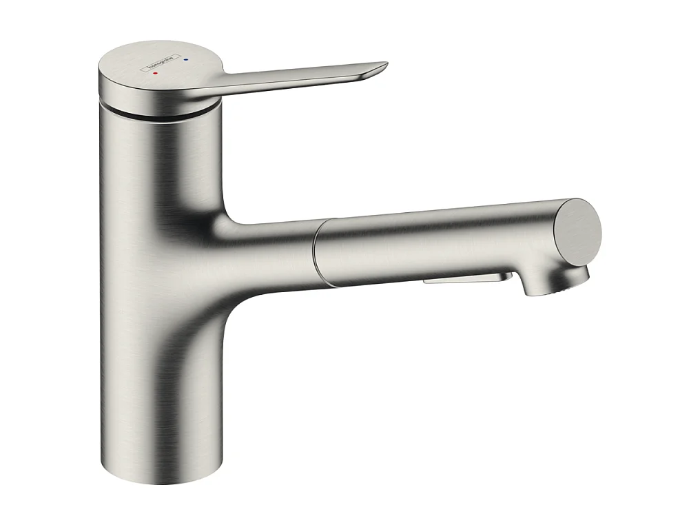 Robinet de cuisine avec douchette HANSGROHE Zesis M33 150 2 jets aspect acier inox
