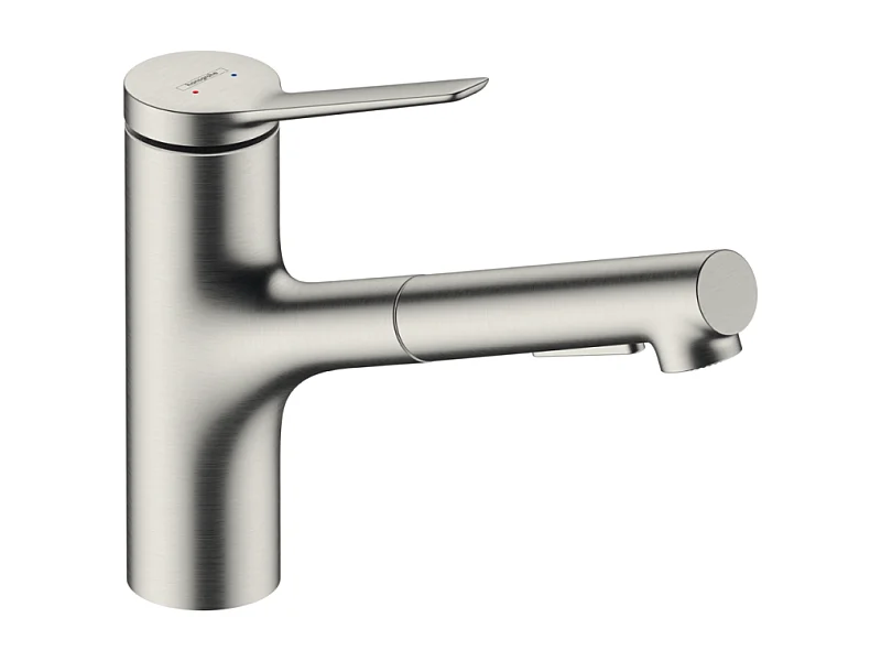 Robinet de cuisine avec douchette HANSGROHE Zesis M33 150 2 jets aspect acier inox