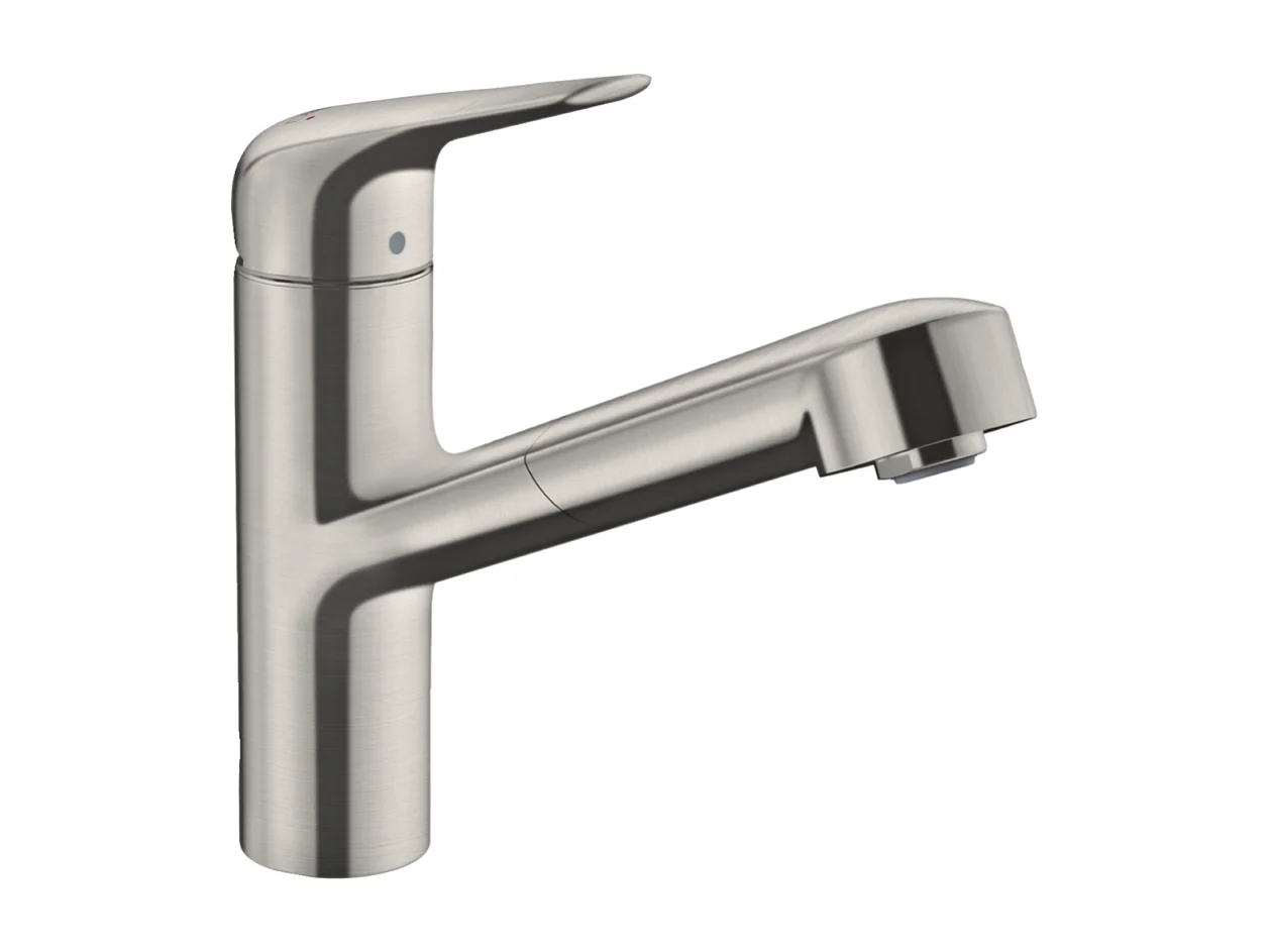 Robinet de cuisine avec douchette HANSGROHE Focus M42 150 aspect acier inox
