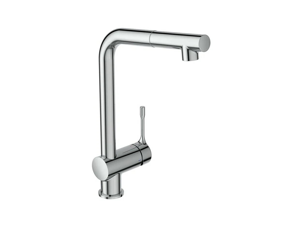 Robinet de cuisine avec douchette IDEAL STANDARD Ceralook bec L chromé + microfibre