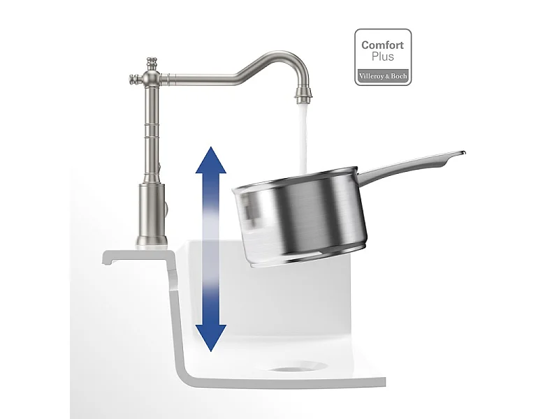 Robinet cuisine VILLEROY ET BOCH Avia 2.0 Acier massif + nettoyant