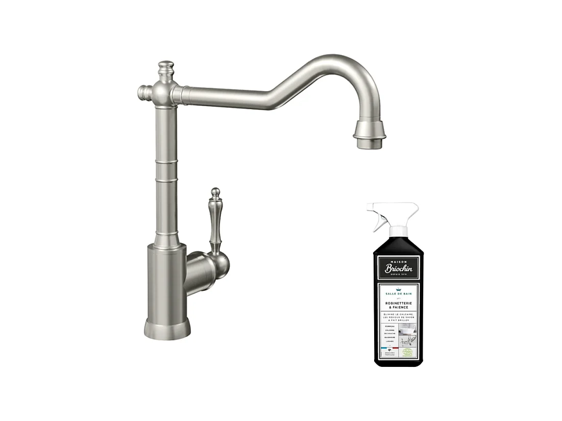 Robinet cuisine VILLEROY ET BOCH Avia 2.0 Acier massif + nettoyant
