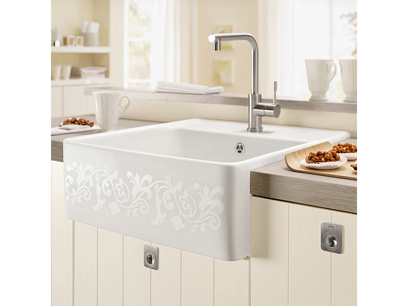 Robinet cuisine VILLEROY ET BOCH Modern Steel acier massif + nettoyant