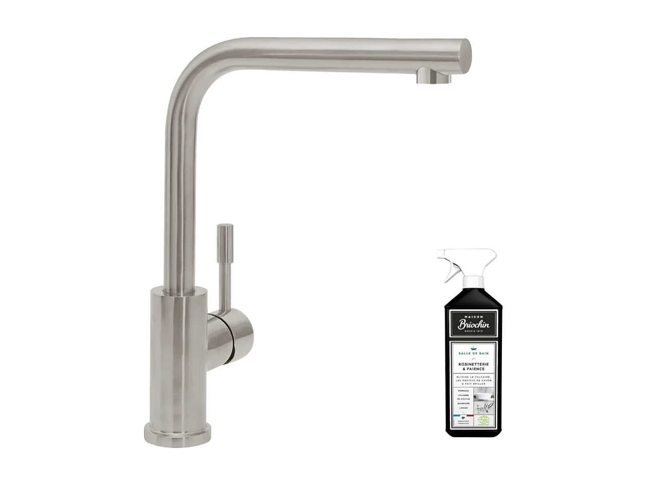 Robinet cuisine VILLEROY ET BOCH Modern Steel acier massif + nettoyant