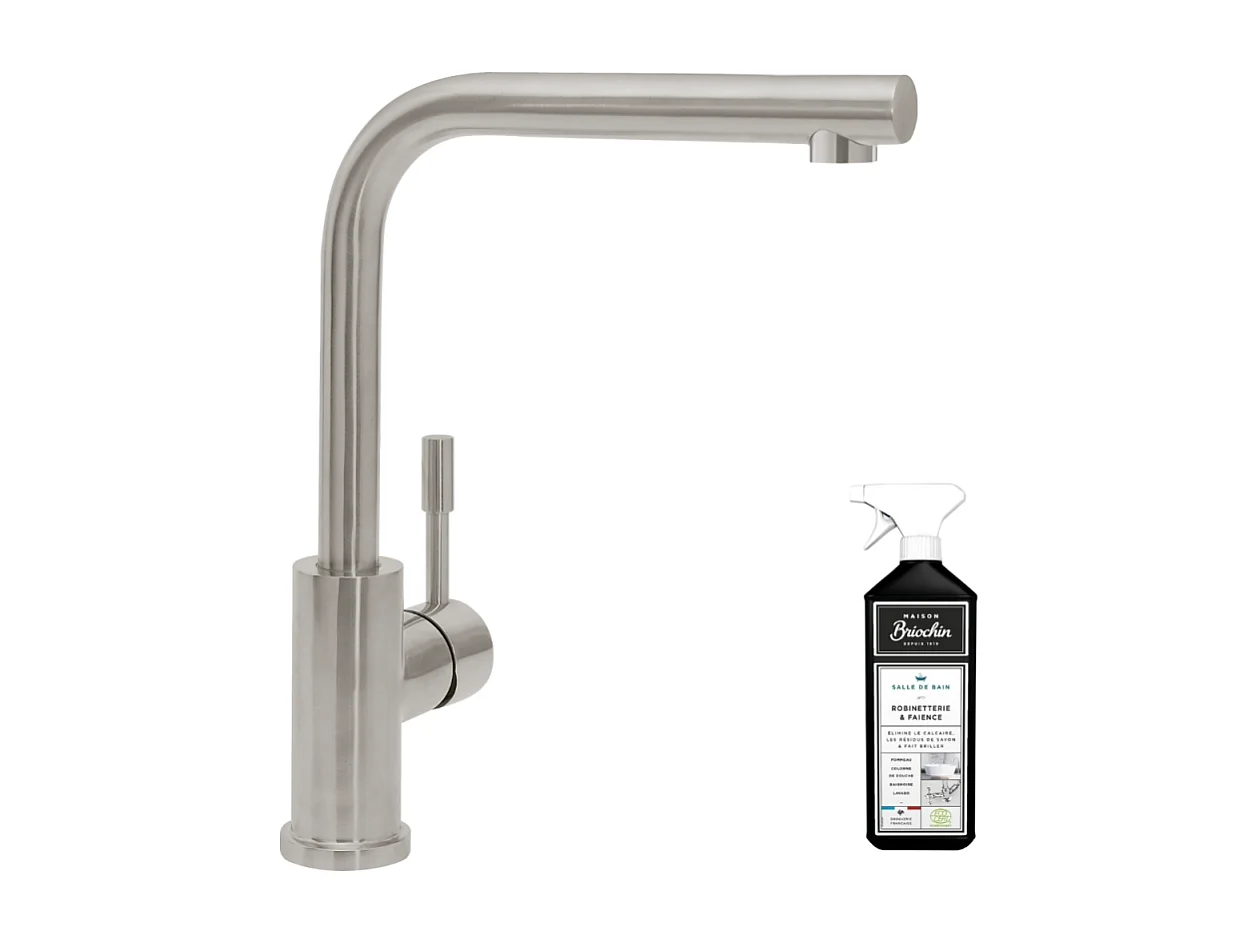 Robinet cuisine VILLEROY ET BOCH Modern Steel acier massif + nettoyant