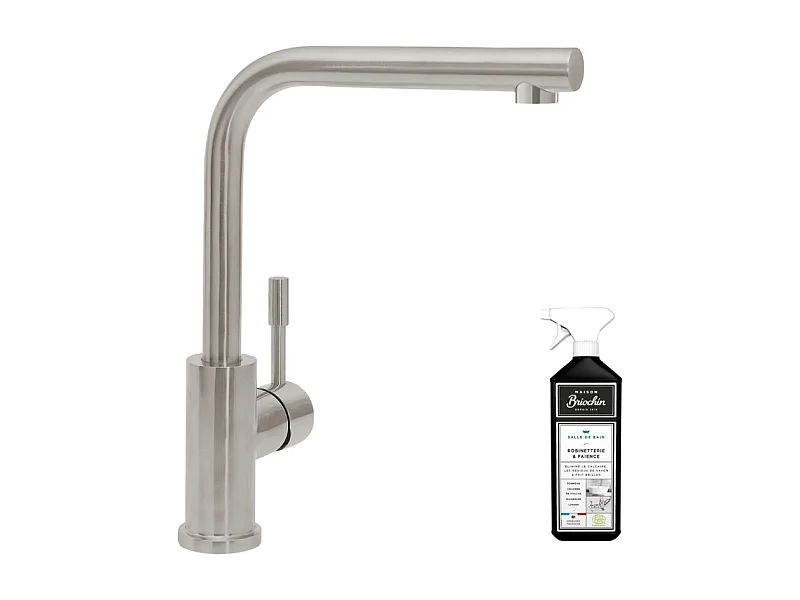Robinet cuisine VILLEROY ET BOCH Modern Steel acier massif + nettoyant