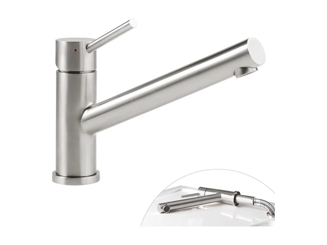 Robinet cuisine rabattable VILLEROY ET BOCH Como window acier massif + nettoyant