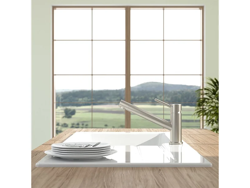 Robinet cuisine rabattable VILLEROY ET BOCH Como window acier massif + nettoyant