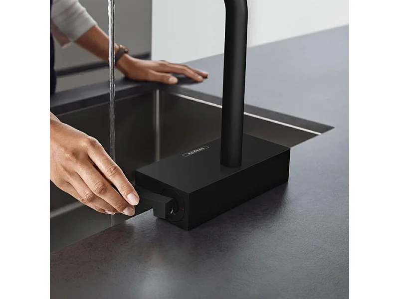 Robinet de cuisine avec douchette HANSGROHE Aquno Select M81 250 sBox 2 jets noir mat