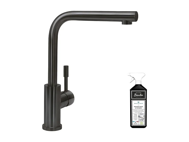 Robinet cuisine VILLEROY ET BOCH Modern Steel anthracite + nettoyant