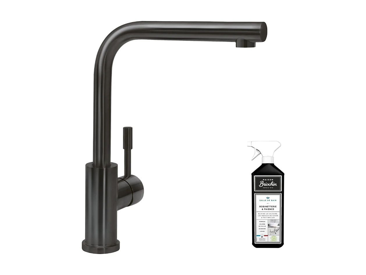 Robinet cuisine VILLEROY ET BOCH Modern Steel anthracite + nettoyant