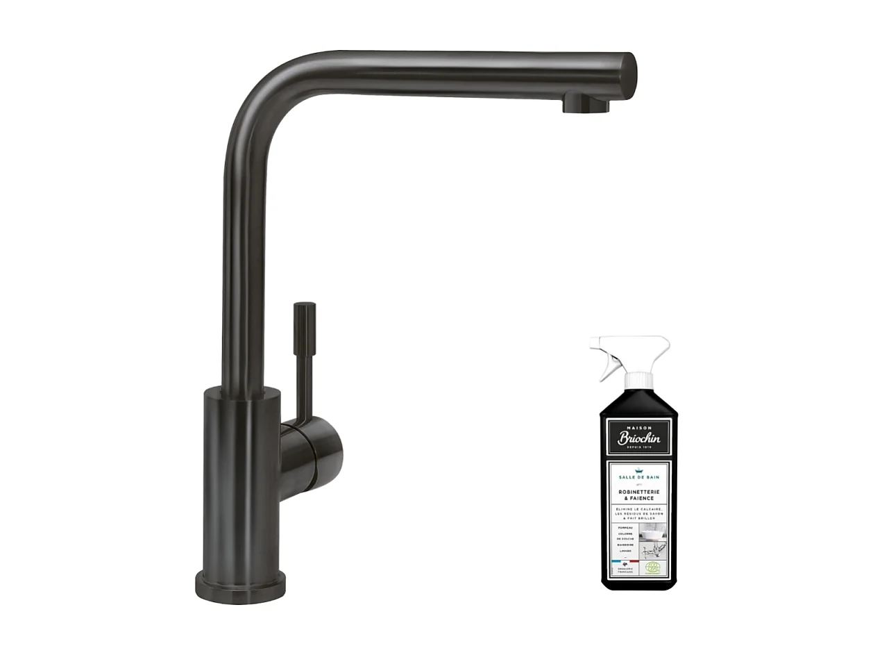 Robinet cuisine VILLEROY ET BOCH Modern Steel anthracite + nettoyant