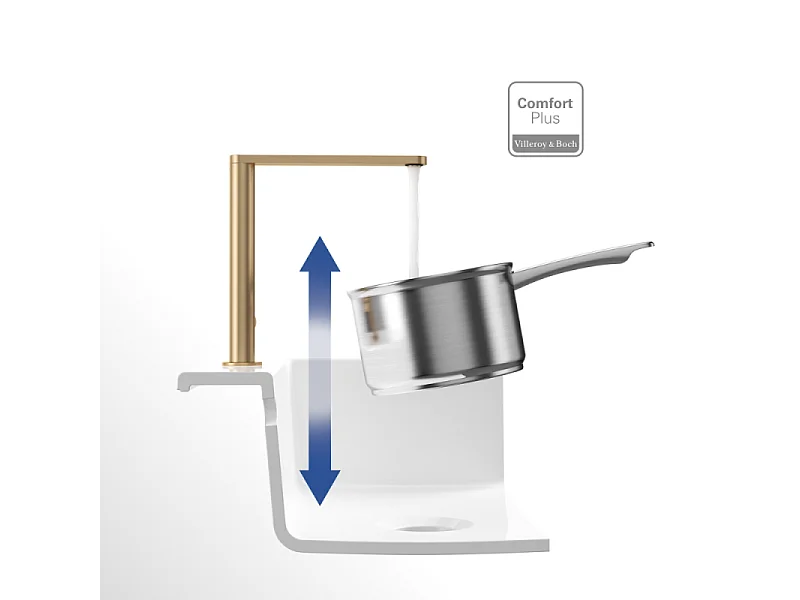 VILLEROY ET BOCH Grifo de cocina Finera oro mate