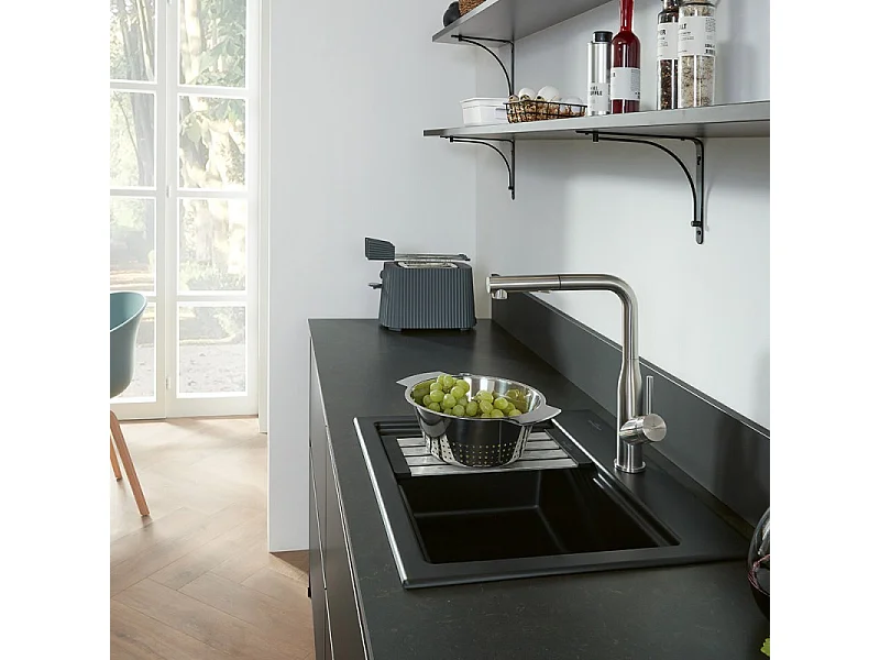 Robinet cuisine VILLEROY ET BOCH Subway Style Shower acier massif + nettoyant