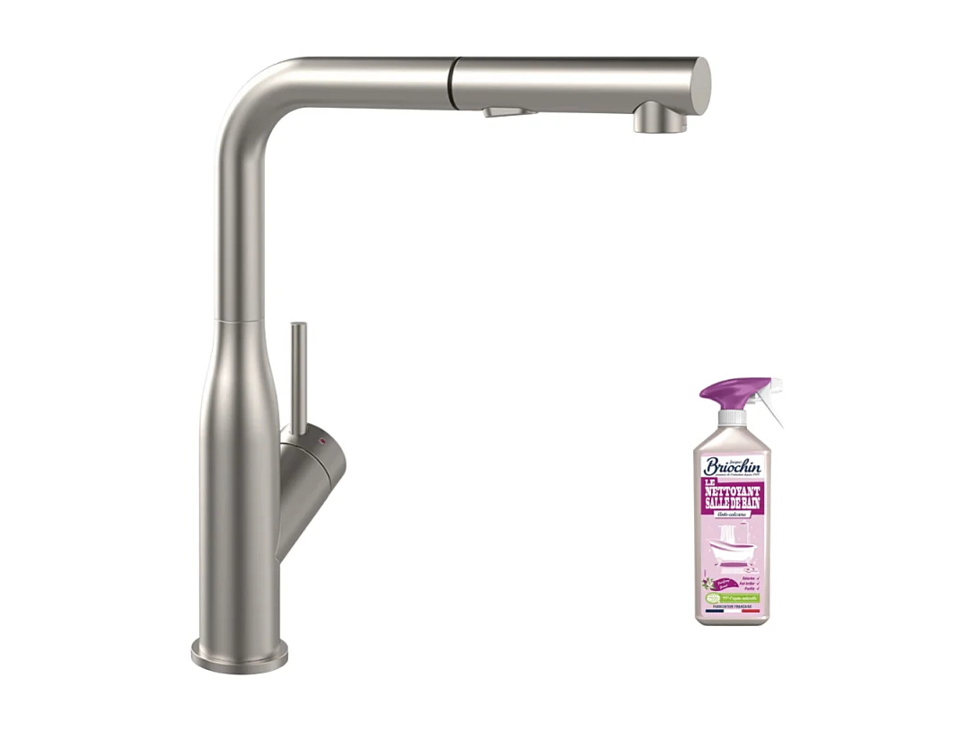 Robinet cuisine VILLEROY ET BOCH Subway Style Shower acier massif + nettoyant