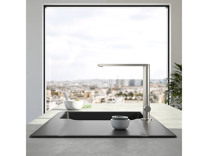 Robinet cuisine VILLEROY ET BOCH Finera acier massif