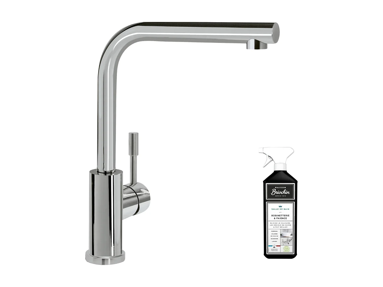 Robinet cuisine VILLEROY ET BOCH Modern Steel acier massif poli + nettoyant