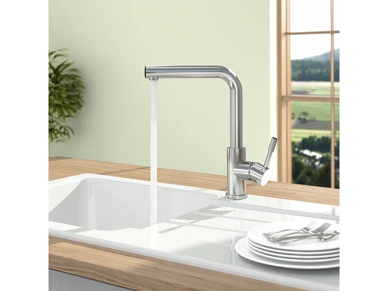 Robinet cuisine VILLEROY ET BOCH Modern Steel acier massif poli + nettoyant