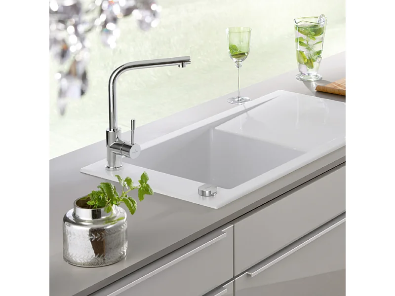 Robinet cuisine VILLEROY ET BOCH Modern Steel acier massif poli + nettoyant