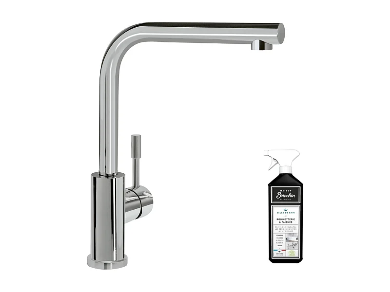 Robinet cuisine VILLEROY ET BOCH Modern Steel acier massif poli + nettoyant