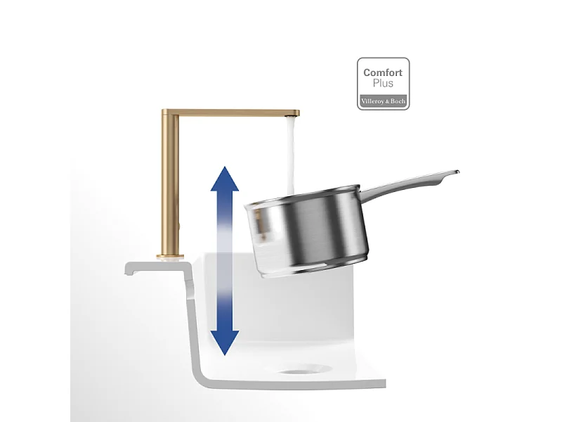 VILLEROY ET BOCH Grifo de cocina Finera antracita