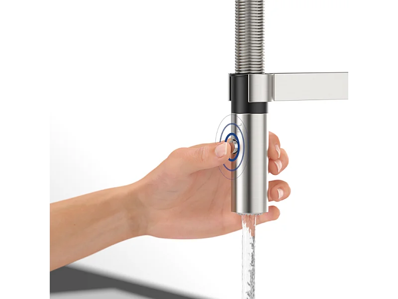 Robinet cuisine VILLEROY ET BOCH Steel expert 2.0 acier massif