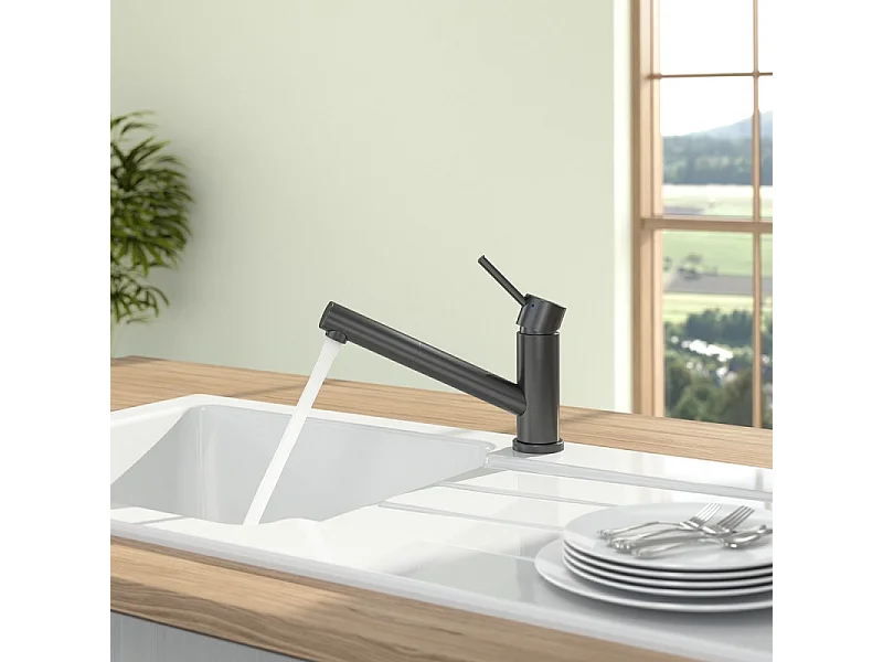 Robinet cuisine rabattable VILLEROY ET BOCH Como Shower window Anthracite + nettoyant