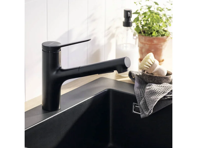 Grifo de cocina con HANSGROHE Zesis M33 150 2 chorros negro mate