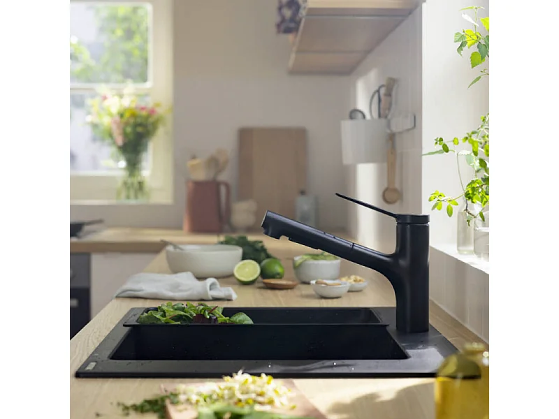 Grifo de cocina con HANSGROHE Zesis M33 150 2 chorros negro mate