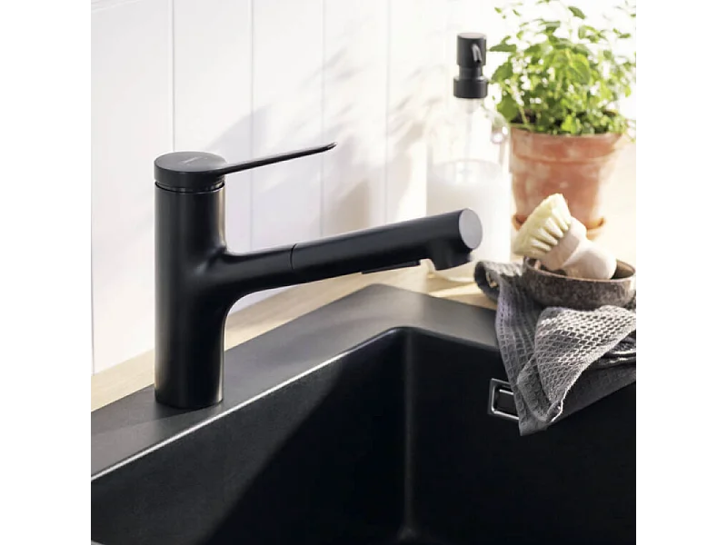 Grifo de cocina con HANSGROHE Zesis M33 150 2 chorros negro mate