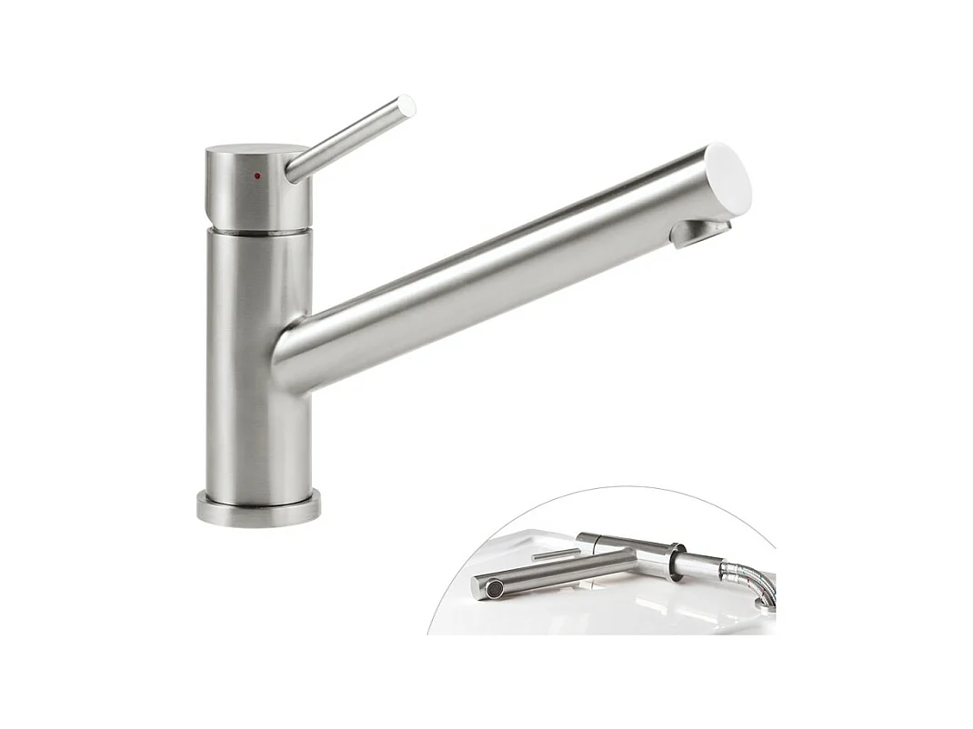 Robinet cuisine rabattable VILLEROY ET BOCH Como window acier massif