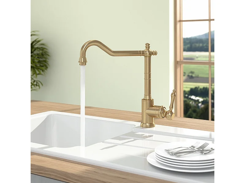 Robinet cuisine VILLEROY ET BOCH Avia 2.0 Or mat + nettoyant