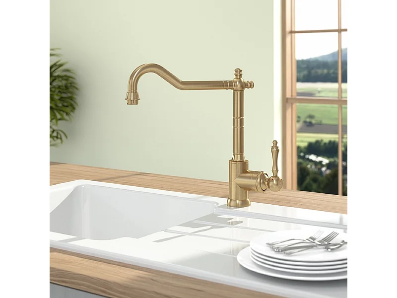 Robinet cuisine VILLEROY ET BOCH Avia 2.0 Or mat + nettoyant