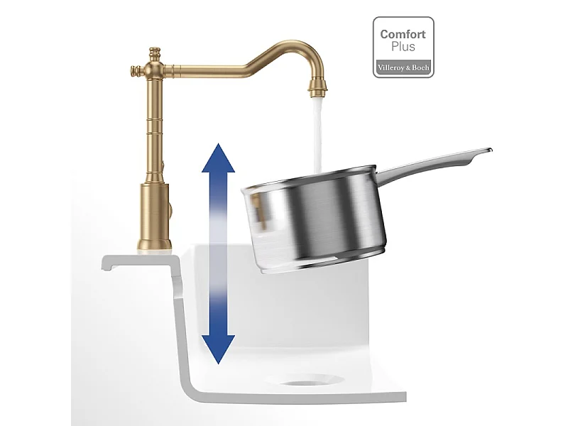 Robinet cuisine VILLEROY ET BOCH Avia 2.0 Or mat + nettoyant