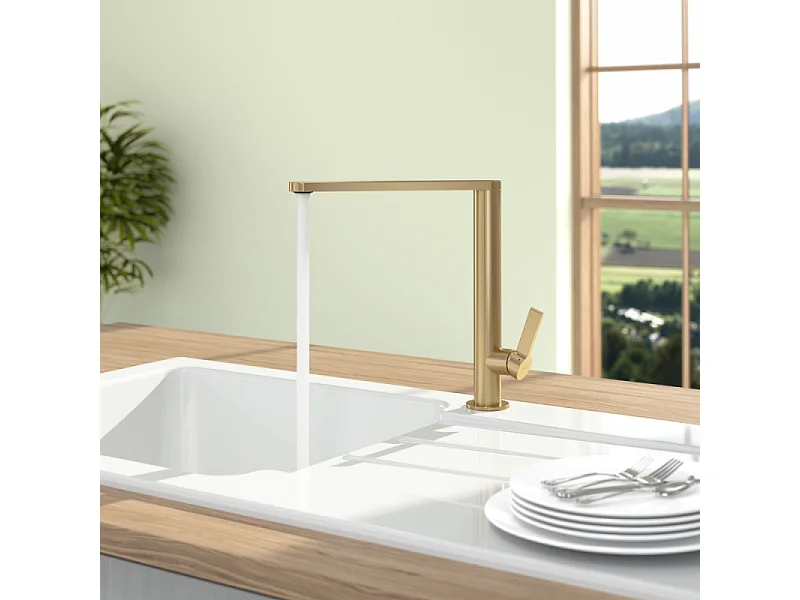 Robinet cuisine VILLEROY ET BOCH Finera or mat + nettoyant