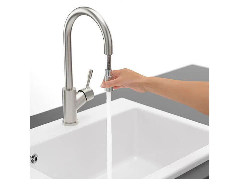 Robinet cuisine VILLEROY ET BOCH Umbrella flex acier massif