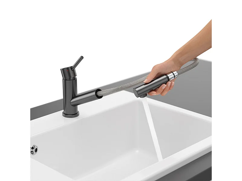 Robinet cuisine rabattable VILLEROY ET BOCH Como Shower window Anthracite