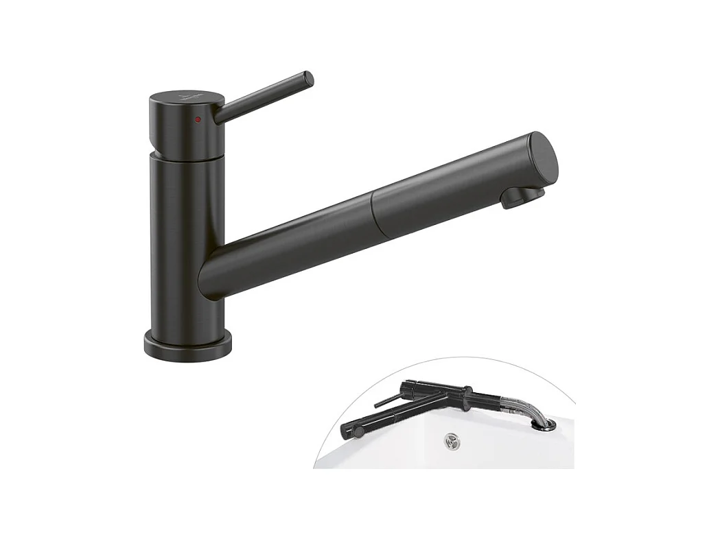 Robinet cuisine rabattable VILLEROY ET BOCH Como Shower window Anthracite