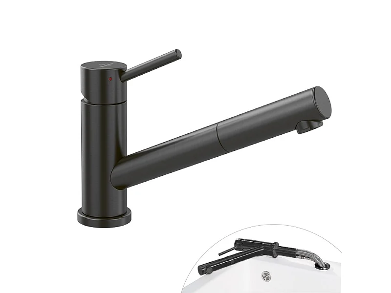 Robinet cuisine rabattable VILLEROY ET BOCH Como Shower window Anthracite