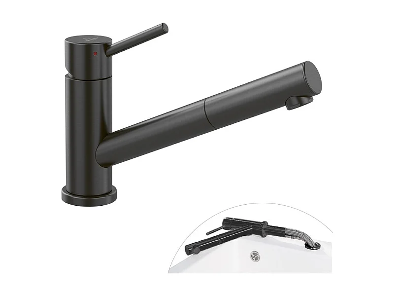Robinet cuisine rabattable VILLEROY ET BOCH Como Shower window Anthracite