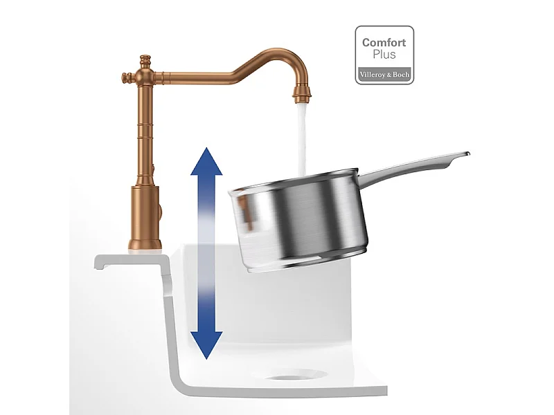 Robinet cuisine VILLEROY ET BOCH Avia 2.0 Bronze + nettoyant