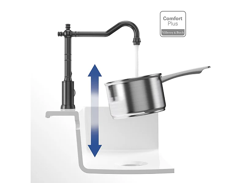 Robinet cuisine VILLEROY ET BOCH Avia 2.0 Anthracite + nettoyant