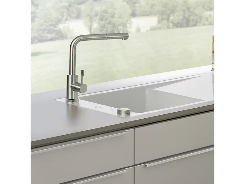 Robinet cuisine VILLEROY ET BOCH Steel Shower acier massif + nettoyant