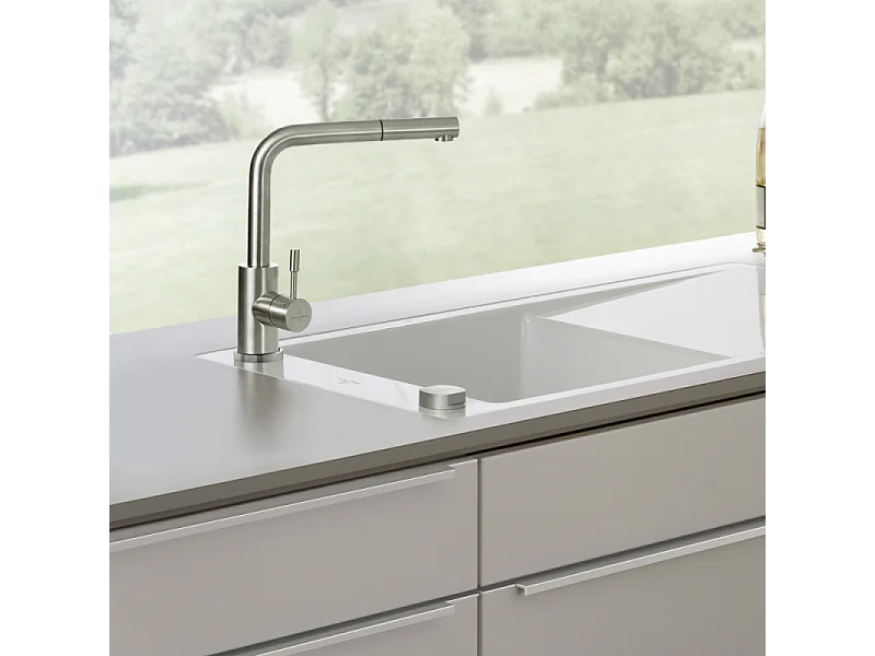 Robinet cuisine VILLEROY ET BOCH Steel Shower acier massif + nettoyant