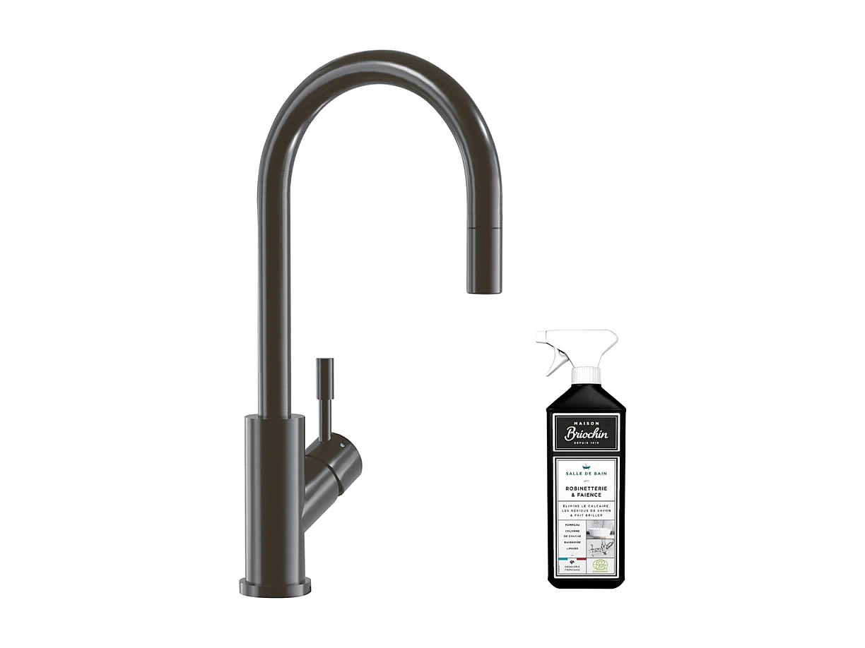 Robinet cuisine VILLEROY ET BOCH Umbrella flex anthracite + nettoyant