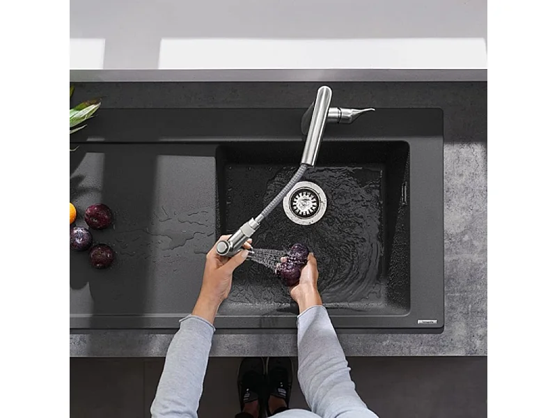 Robinet de cuisine avec douchette HANSGROHE Metris M71 220 2 jets chromé