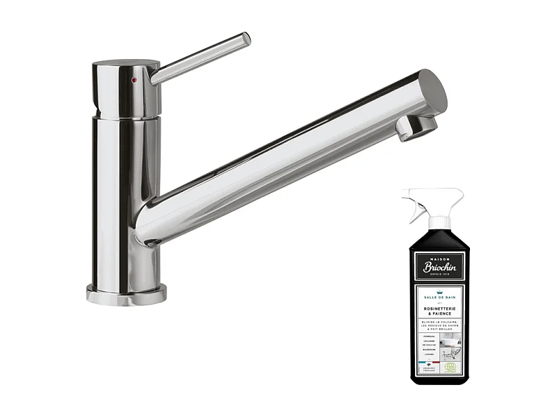 Robinet cuisine VILLEROY ET BOCH Como Acier massif poli + nettoyant